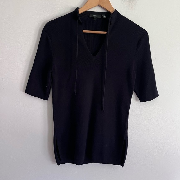 Theory Navy Blue Hudson Drawstring Pullover Top - Picture 2 of 8